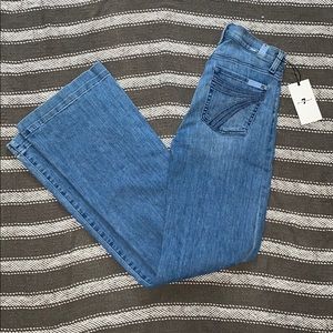 7 for all man kind light wash dojo trouser jeans